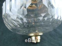 LARGE VICTORIAN FACET CUT CRYSTAL OIL LAMP FONT SCREW FIT, HINKS 21mm UNDERMOUNT