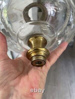 Large 7 ins wide victorian oil lamp font facet cut