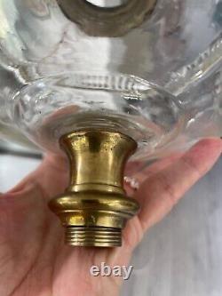 Large 7 ins wide victorian oil lamp font facet cut