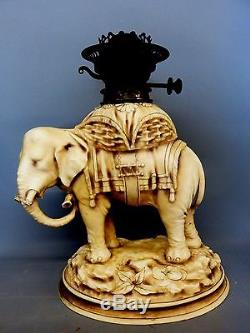 Large Alfred Stellmacher Duplex Elephant Oil Lamp
