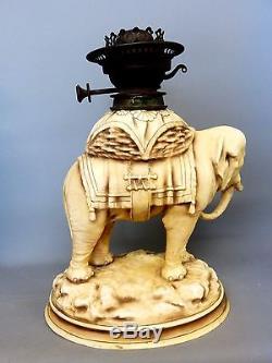 Large Alfred Stellmacher Duplex Elephant Oil Lamp