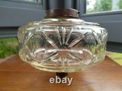 Large Original Victorian Deep Cut Star Glass Oil Lamp Font Bayonet Collar 23mm