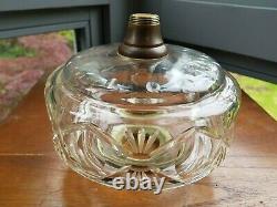 Large Original Victorian Deep Cut Star Glass Oil Lamp Font Bayonet Collar 23mm