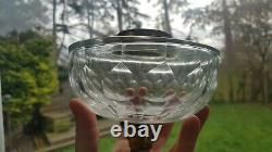 Large Original Victorian Honeycomb Cut Glass Oil Lamp Font Screw Collar 21mm unm