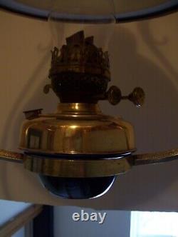 Large Restored Victorian Hanging Oil Lamp Complete