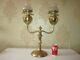 Large Solid Brass Victorian Candelabra Paraffin Lamp
