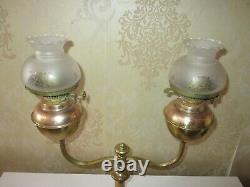 Large Solid Brass Victorian Candelabra Paraffin Lamp
