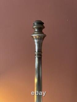 Large Victorian Nickel Plated Heavy Lamp Or Oil Lamp Base 104cm High