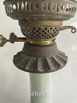 Large antique Pate-Sur-Pate oil lamp grecian style victorian