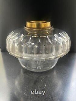 Large baccarat cut glass drop in oil lamp font