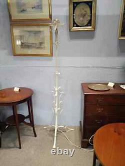 Late Victorian heavy wrought iron converted oil / gas standard / floor lamp