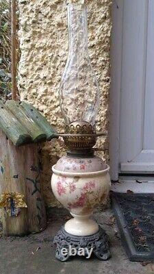 Lovely Little Porcelain Victorian Oil Lamp