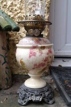 Lovely Little Porcelain Victorian Oil Lamp