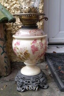 Lovely Little Porcelain Victorian Oil Lamp