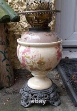 Lovely Little Porcelain Victorian Oil Lamp