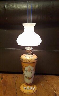 Lovely Little Victorian French Oil Lamp, Complete & Working