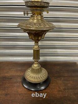 Lovely Ornate Victorian Duplex Oil Lamp With Glass Shade A/F