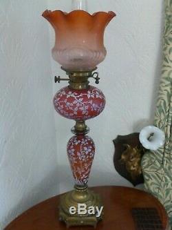 Magnificent English (webb) Antique Cameo Glass Oil Lamp