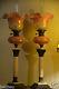 Magnificent pair of Victorian oil lamp + Murano Cranberry glass font and shade