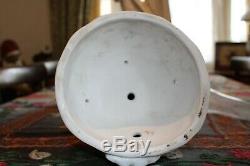 Massive 18 Rare Sitzendorf Porcelain Kingfisher Duplex Sized Oil Lamp