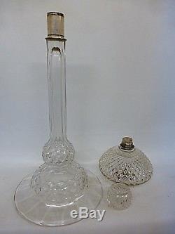Massive Antique Cut Glass Duplex Oil Lamp By F. W. Osler