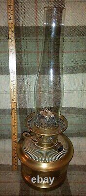 Messengers James Gray & Sons Edinburgh Brass Oil Lamp with Chimney