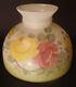 New 10 Opal Glass Student Oil Lamp Shade Hand Painted Victorian Roses Scene USA
