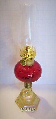 OOAK Prototype Sample Fenton / Heartlights Ruby /Gold Carnival Swan Oil Lamp