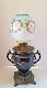Oil Lamp Antique Victorian Parlor Banquet 1898 Trophy Base Hand Painted Globe