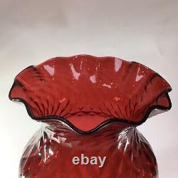 Oil Lamp Shade Honeycomb Cranberry Shade Antique Ruby Pulpit Heater HUGE Perfect