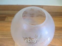 Original Antique Acid Etched Round Duplex Round Ball Oil Lamp Shade