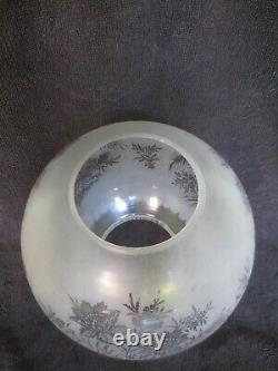 Original Antique Acid Etched Round Duplex Round Ball Oil Lamp Shade