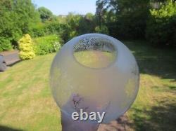 Original Antique Acid Etched Round Duplex Round Ball Oil Lamp Shade