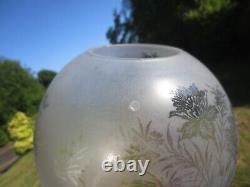 Original Antique Acid Etched Round Duplex Round Ball Oil Lamp Shade