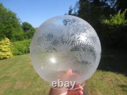 Original Antique Acid Etched Round Duplex Round Ball Oil Lamp Shade