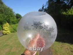 Original Antique Acid Etched Round Duplex Round Ball Oil Lamp Shade