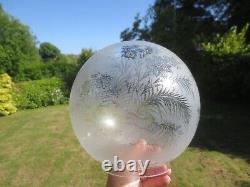 Original Antique Acid Etched Round Duplex Round Ball Oil Lamp Shade