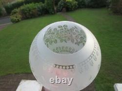 Original Antique Crystal Etched Duplex Oil Lamp Shade