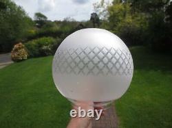 Original Antique Cut Glass Duplex Oil Lamp Shade