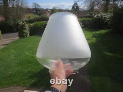 Original Antique Hinks Punkah Oil Lamp Shade GLASS IS STAINED