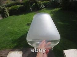 Original Antique Hinks Punkah Oil Lamp Shade GLASS IS STAINED