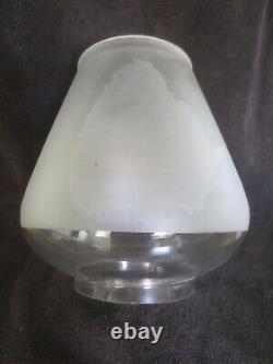 Original Antique Hinks Punkah Oil Lamp Shade GLASS IS STAINED