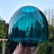 Original Antique Teal Glass Duplex Beehive Ribbed Oil Lamp Shade 4 Inch 10cm Fit