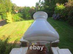 Original Antique Veritas Paris Opal White Tall Reading Duplex Oil Lamp Shade