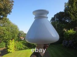 Original Antique Veritas Paris Opal White Tall Reading Duplex Oil Lamp Shade