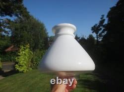 Original Antique Veritas Paris Opal White Tall Reading Duplex Oil Lamp Shade