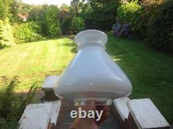 Original Antique Veritas Paris Opal White Tall Reading Duplex Oil Lamp Shade