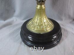 Original Antique Vintage Veritas Central Draught Brass Table Oil Lamp & Chimney