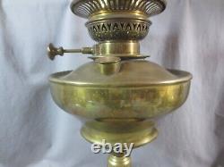 Original Antique Vintage Veritas Central Draught Brass Table Oil Lamp & Chimney