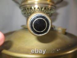 Original Antique Vintage Veritas Central Draught Brass Table Oil Lamp & Chimney